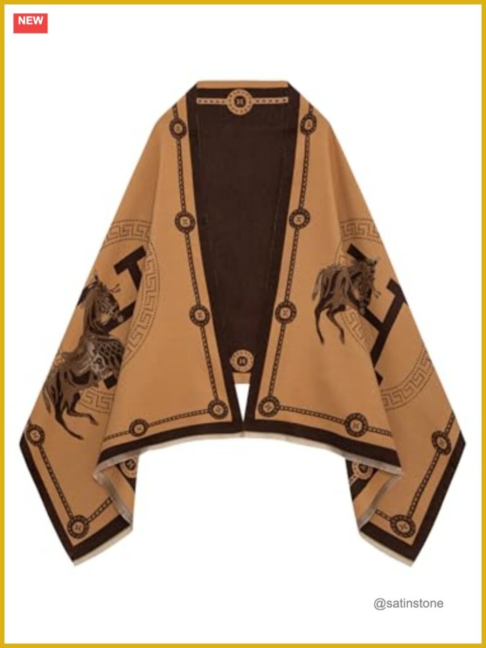 Reversible Boho Pashmina Shawl Wrap for Women - 100% Acrylic Cashmere-Like